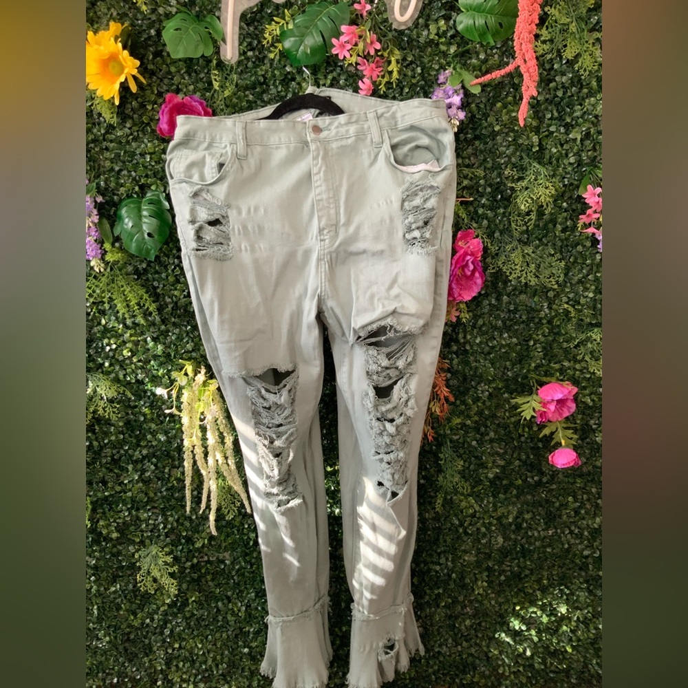 Fashion Nova Mint Green Jeans